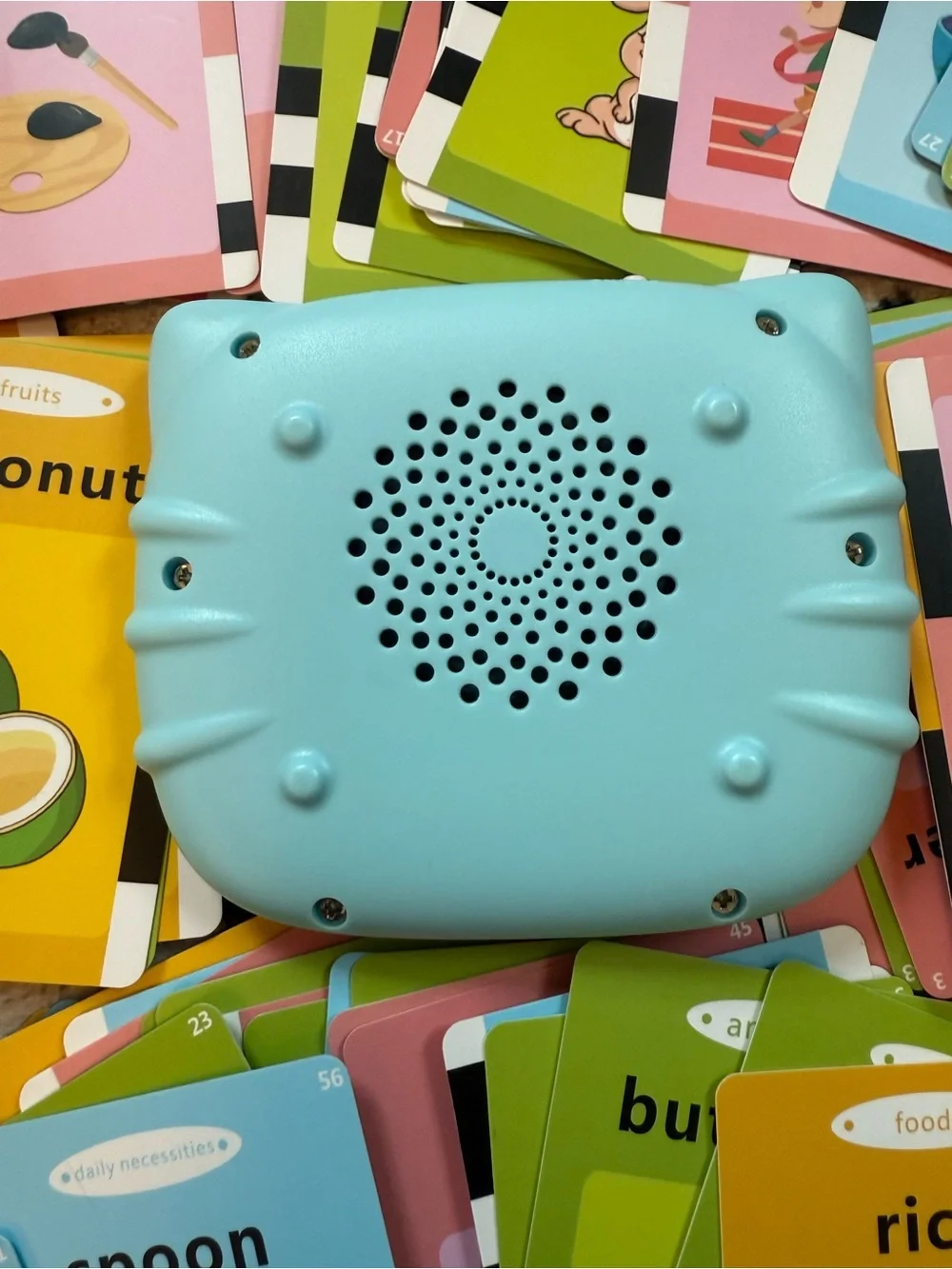 Montessori Talking Flash Cards Toddler Educational Learning Toy - Blue Cat
